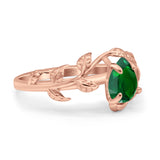 Art Deco Leaves Pear Vintage Style Bridal Wedding Engagement Ring Round Simulated Cubic Zirconia 925 Sterling Silver
