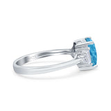 Emerald Cut Art Deco Bridal Wedding Engagement Ring Baguette Simulated Cubic Zirconia 925 Sterling Silver