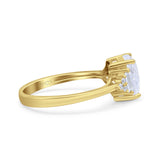Emerald Cut Art Deco Bridal Wedding Engagement Ring Baguette Simulated Cubic Zirconia 925 Sterling Silver