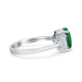 Emerald Cut Art Deco Bridal Wedding Engagement Ring Baguette Simulated Cubic Zirconia 925 Sterling Silver