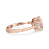 Emerald Cut Art Deco Bridal Wedding Engagement Ring Baguette Simulated Cubic Zirconia 925 Sterling Silver