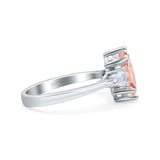 Marquise Art Deco Bridal Wedding Engagement Ring Pear Simulated Cubic Zirconia 925 Sterling Silver