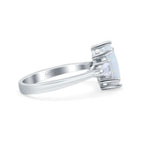 Marquise Art Deco Bridal Wedding Engagement Ring Pear Simulated Cubic Zirconia 925 Sterling Silver