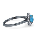 Art Deco Wedding Bridal Ring With Baguette And Round Simulated Cubic Zirconia Stones 925 Sterling Silver