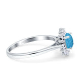 Art Deco Wedding Bridal Ring With Baguette And Round Simulated Cubic Zirconia Stones 925 Sterling Silver