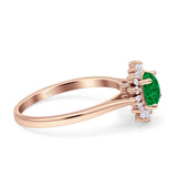 Art Deco Wedding Bridal Ring With Baguette And Round Simulated Cubic Zirconia Stones 925 Sterling Silver