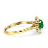 Art Deco Wedding Bridal Ring With Baguette And Round Simulated Cubic Zirconia Stones 925 Sterling Silver