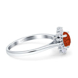 Art Deco Wedding Bridal Ring With Baguette And Round Simulated Cubic Zirconia Stones 925 Sterling Silver
