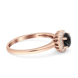 Art Deco Wedding Bridal Ring Halo Round Simulated Cubic Zirconia Stones 925 Sterling Silver