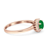 Art Deco Wedding Bridal Ring Halo Round Simulated Cubic Zirconia Stones 925 Sterling Silver