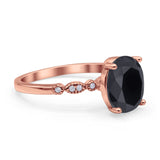 Solitaire Accent Oval Engagement Ring Cubic Zirconia 925 Sterling Silver