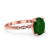 Solitaire Accent Oval Engagement Ring Cubic Zirconia 925 Sterling Silver