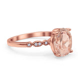 Solitaire Accent Oval Engagement Ring Cubic Zirconia 925 Sterling Silver