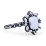 Oval Halo Ballerina Style Engagement Ring Cubic Zirconia 925 Sterling Silver