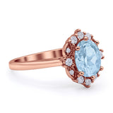Halo Ballerina Style Oval Engagement Ring Cubic Zirconia 925 Sterling Silver