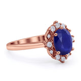 Halo Ballerina Style Oval Engagement Ring Cubic Zirconia 925 Sterling Silver