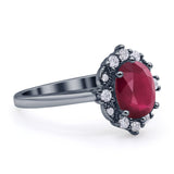Halo Ballerina Style Oval Engagement Ring Cubic Zirconia 925 Sterling Silver