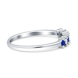 Round Dazzling Eternity Wedding Band Cubic Zirconia 925 Sterling Silver