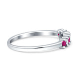 Round Dazzling Eternity Wedding Band Cubic Zirconia 925 Sterling Silver