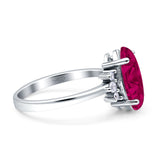 Vintage Marquise Engagement Ring Simulated Cubic Zirconia 925 Sterling Silver