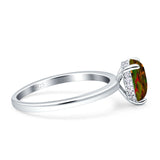 Solitaire Pear Hidden Halo Engagement Ring Cubic Zirconia 925 Sterling Silver