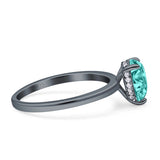 Solitaire Pear Hidden Halo Engagement Ring Cubic Zirconia 925 Sterling Silver