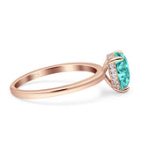 Solitaire Pear Hidden Halo Engagement Ring Cubic Zirconia 925 Sterling Silver