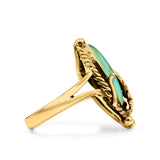 Oval Leaf Petite Dainty Lab Opal Ring Solid Oxidized 925 Sterling Silver