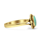Oval Fashion Lab Created Opal Ring Oxidized 925 Sterling Silver
