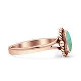 Oval Fashion Lab Created Opal Ring Oxidized 925 Sterling Silver