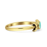 Moon Thumb Ring Statement Fashion Oxidized Lab Created Opal Solid 925 Sterling Silver