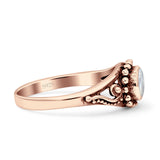Petite Dainty Vintage Style Oval Thumb Ring Statement Fashion Oxidized Solid 925 Sterling Silver