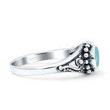 Petite Dainty Vintage Style Oval Thumb Ring Statement Fashion Oxidized Solid 925 Sterling Silver