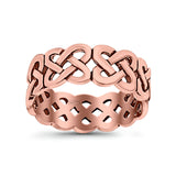 Celtic Oxidized Band Solid 925 Sterling Silver Thumb Ring (7mm)