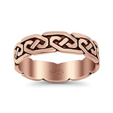 Celtic Oxidized Band Solid 925 Sterling Silver Thumb Ring (5mm)