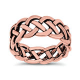 Celtic Crisscross Infinity Oxidized Band Solid 925 Sterling Silver Thumb Ring (9mm)
