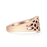 Celtic Oxidized Band Solid 925 Sterling Silver Thumb Ring (10mm)