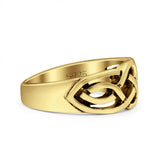 Celtic Ring Oxidized Band Solid 925 Sterling Silver Thumb Ring (9mm)
