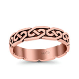Celtic Oxidized Band Solid 925 Sterling Silver Thumb Ring (5mm)