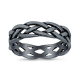 Celtic Oxidized Band Solid 925 Sterling Silver Thumb Ring (6mm)