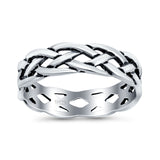 Celtic Oxidized Band Solid 925 Sterling Silver Thumb Ring (6mm)