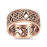 Weave Celtic Oxidized Band Solid 925 Sterling Silver Thumb Ring (10mm)