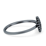 Sunflower Ring Band Band 925 Sterling Silver Oxidized Plain Ring  9mm
