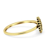 Sunflower Ring Band Band 925 Sterling Silver Oxidized Plain Ring  9mm