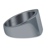 Signet Plain Band High Polished Solid 925 Sterling Silver Thumb Ring (15mm)