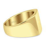 Signet Plain Band High Polished Solid 925 Sterling Silver Thumb Ring (15mm)
