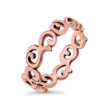 Vines Ring Oxidized Band Solid 925 Sterling Silver Thumb Ring (6mm)