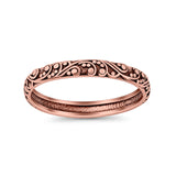 Bali Ring Oxidized Band Solid 925 Sterling Silver Thumb Ring (3mm)