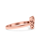 Elephant Ring Oxidized Band Solid 925 Sterling Silver Thumb Ring (8mm)