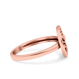 Crescent Moon & Star Oxidized Band Solid 925 Sterling Silver Thumb Ring (11mm)